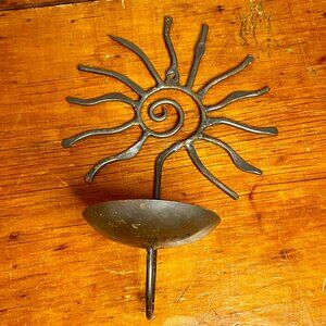 Metal Spiral Sun Wall Mount Candle Holder